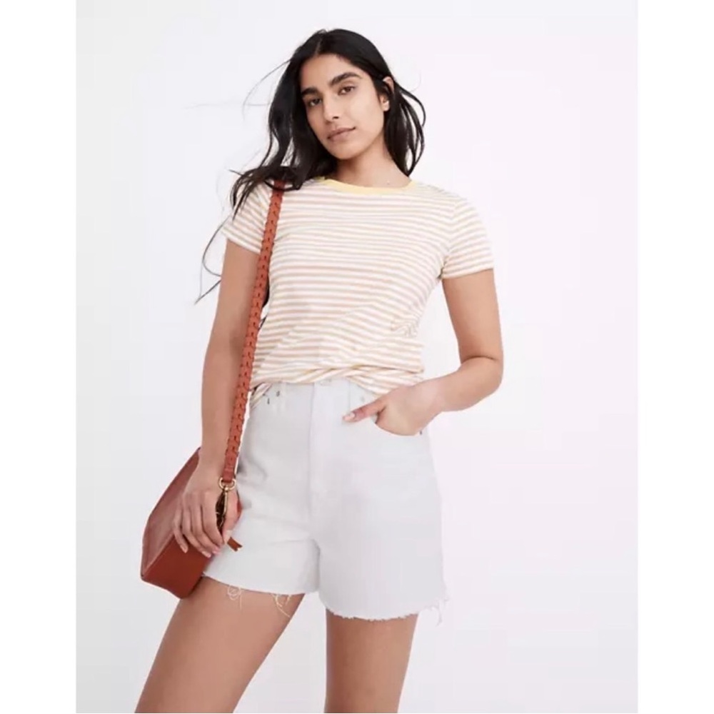 Madewell High Waist Cream Shorts